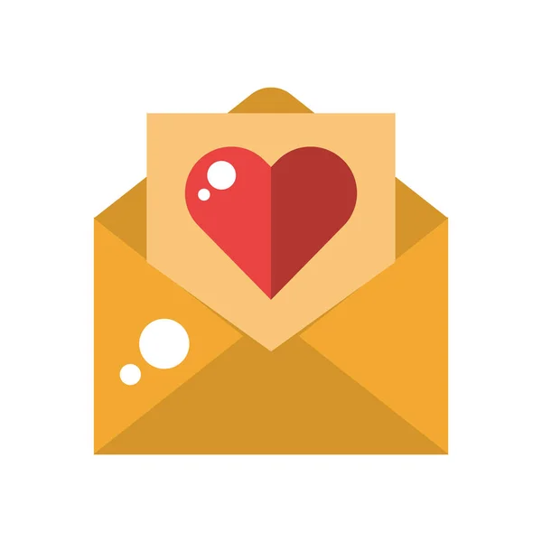 Heureuse enveloppe de Saint Valentin avec coeur — Image vectorielle