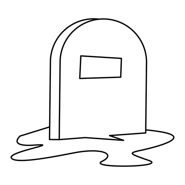 Cimitero di Halloween icona isolata icona — Vettoriale Stock