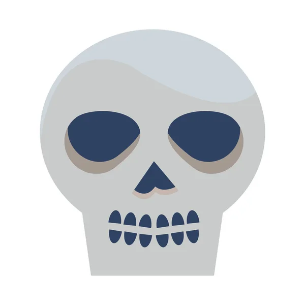 Tête de crâne halloween icône isolée — Image vectorielle