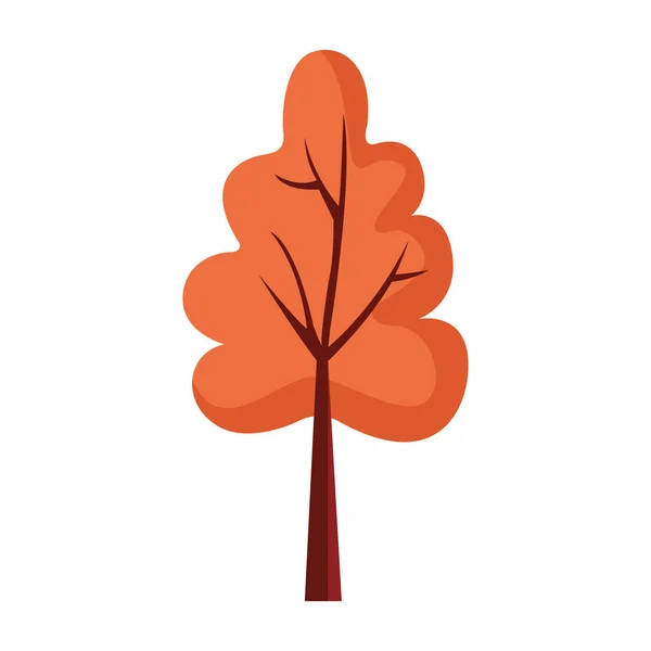 Icône d'arbre d'automne orange, design plat — Image vectorielle