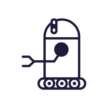 Tekerlekli robot cyborg izole simgesi