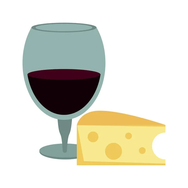 Cheese and wine glass design — Stock Vector