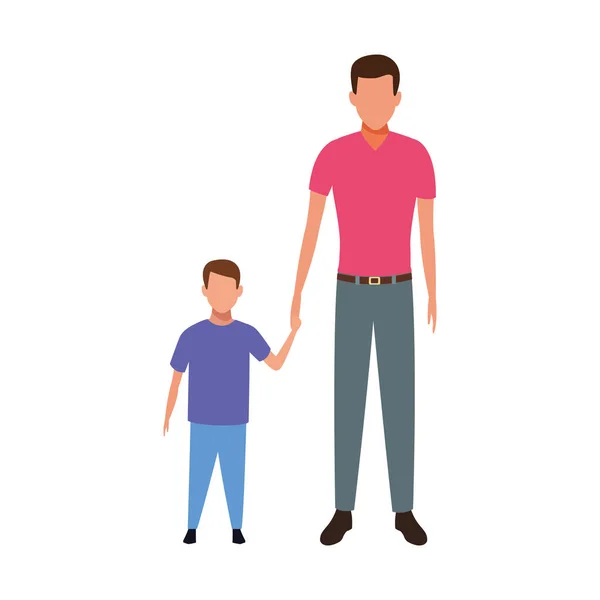 Avatar homme et petit garçon icône — Image vectorielle