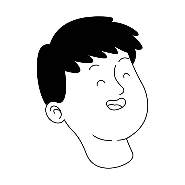 Teen boy laughing icon, flat design — Stock Vector