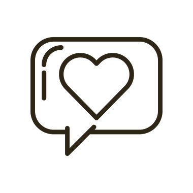 Kalp ikonuyla Sevgililer Günü konuşma balonu kutlu olsun.