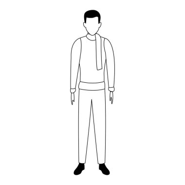 avatar adam ayakta simge, düz tasarım