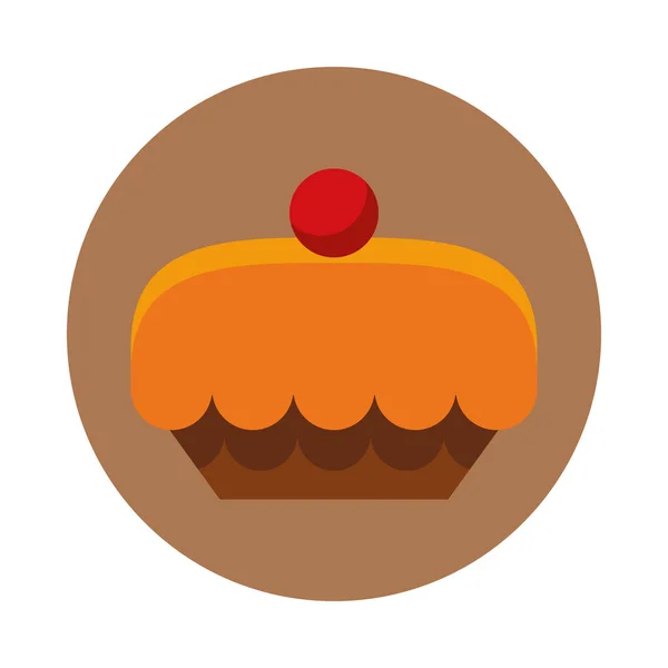 Pastel dulce pastelería icono aislado — Vector de stock