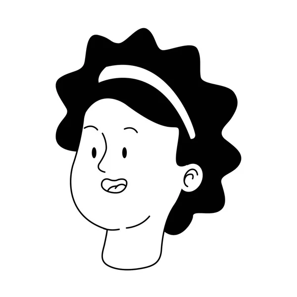Dibujos animados adolescente chica con pelo rizado — Archivo Imágenes Vectoriales