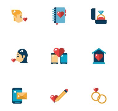 Sevgililer Günü simgeleri demeti