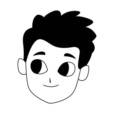 Mutlu çocuk yüzü simgesi, düz tasarım