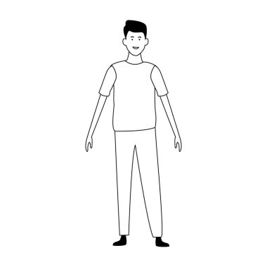 karikatür adam simgesi, düz tasarım