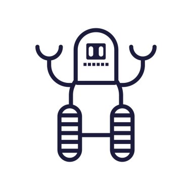 Tekerlekli robot cyborg izole simgesi