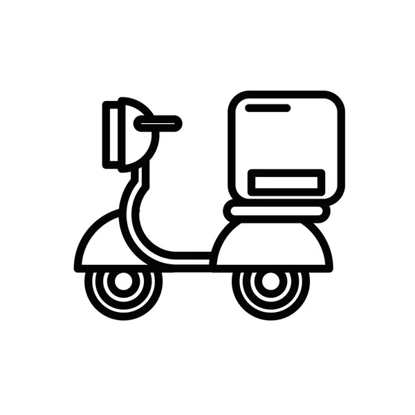 Motocykl vozidlo s krabicí balení poštovní služba — Stockový vektor