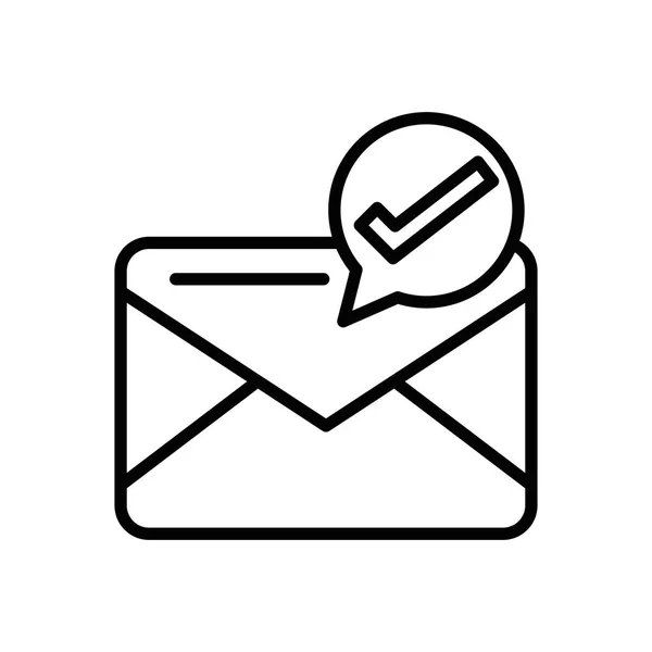 Sobre de correo postal con símbolo de cheque — Vector de stock