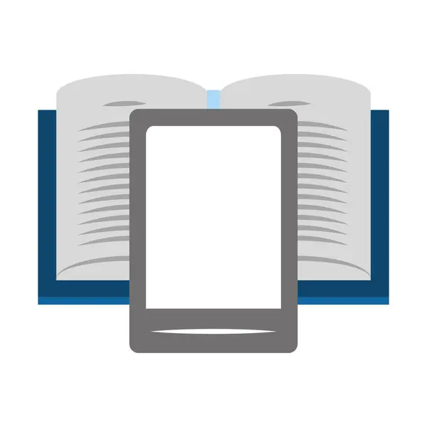 Buch und Smartphone — Stockvektor