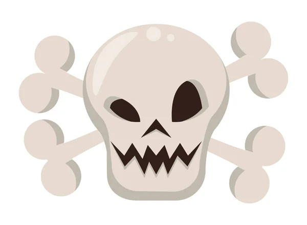 Halloween schedel hoofd geïsoleerd pictogram — Stockvector