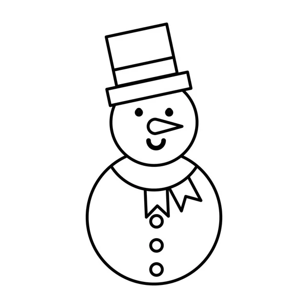 Merry christmas snowman cute character — ストックベクタ