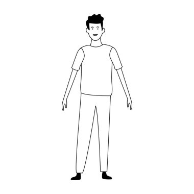 çizgi film mutlu adam simgesi, düz tasarım