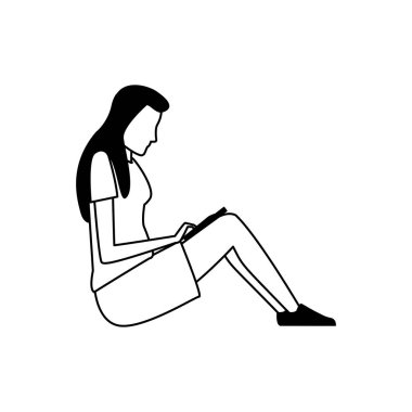 avatar kadın dizüstü bilgisayar kullanıyor