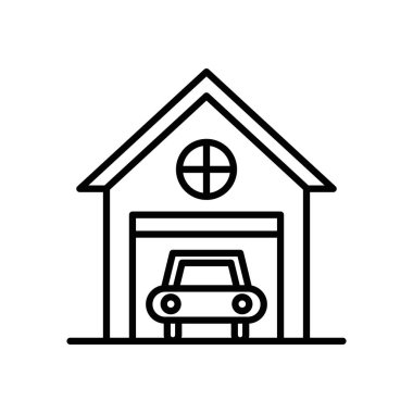 garaj ön cephesi izole edilmiş simge