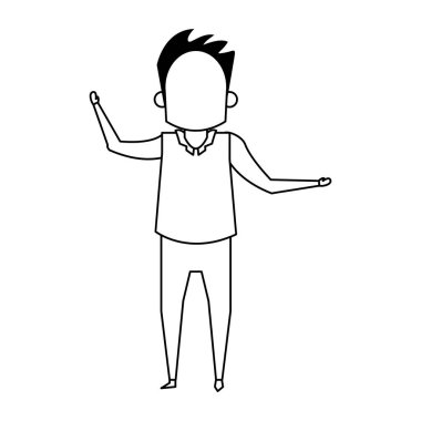 Büyükbaba ve büyükbaba çizgi film karakteri siyah ve beyaz