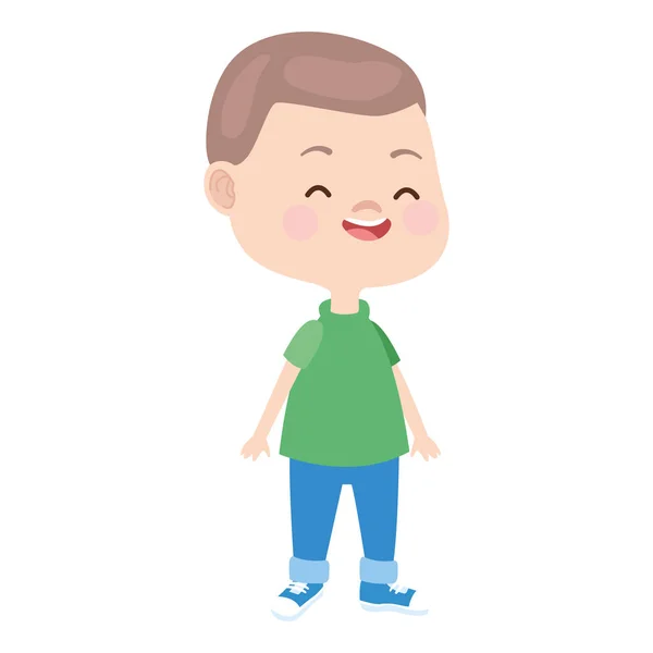 Cartoon Boy Ikone, flaches Design — Stockvektor