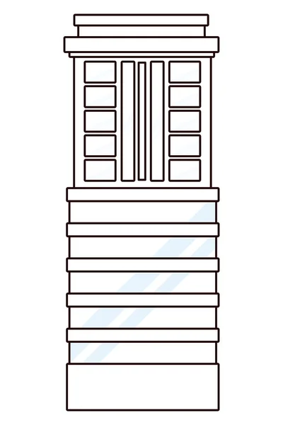 Clădire urbană și arhitectură urbană în alb-negru — Vector de stoc