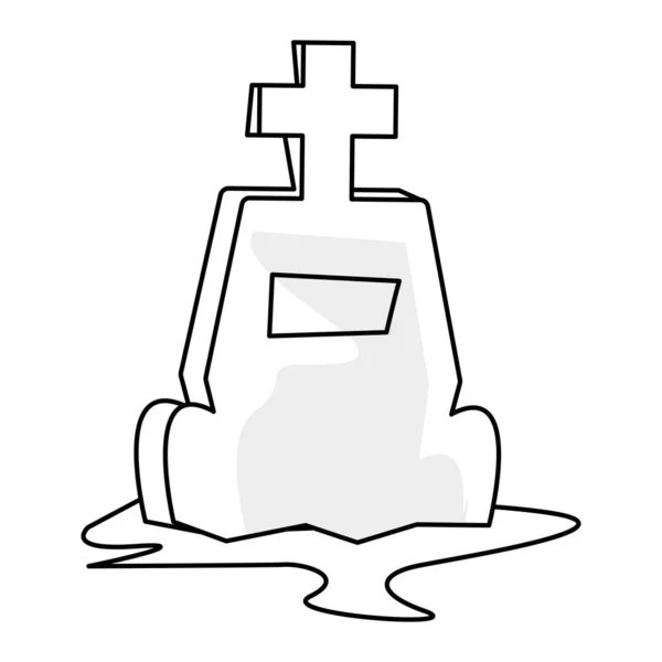 Halloween cemetery graveyard isolated icon — Stock Vector