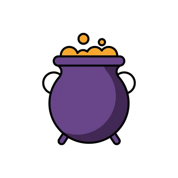 Witch cauldron pot isolated icon — Stock Vector