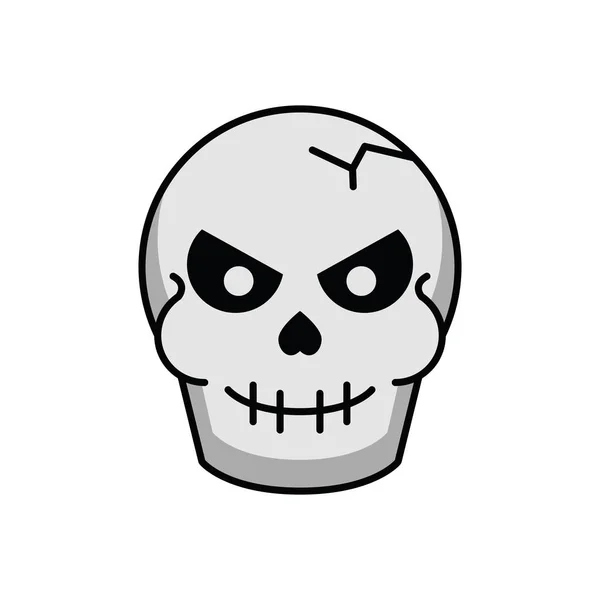 Halloween skull head isolated icon — Stock Vector