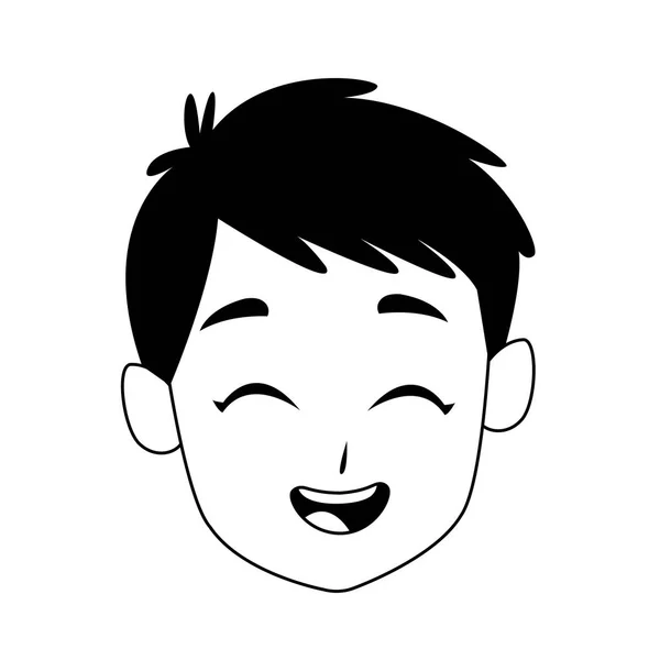 Mutlu çocuk yüzü simgesi, düz tasarım — Stok Vektör