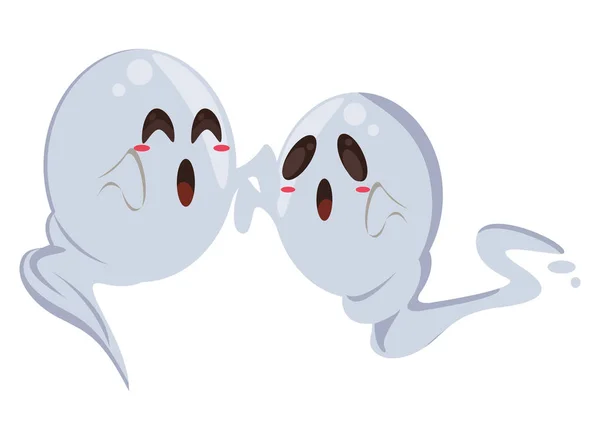 Halloween fantasmas flutuante caracteres ícone —  Vetores de Stock