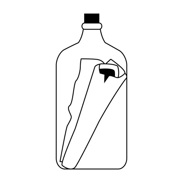 Flasche mit Botschaft nautisches Symbol — Stockvektor