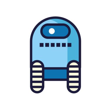 Tekerlekli robot cyborg izole simgesi