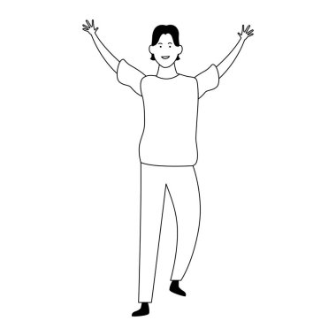 Mutlu adam simgesi, siyah beyaz tasarım