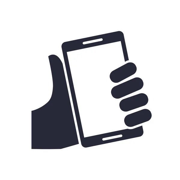 Χέρι χρήστη με συσκευή smartphone — Διανυσματικό Αρχείο