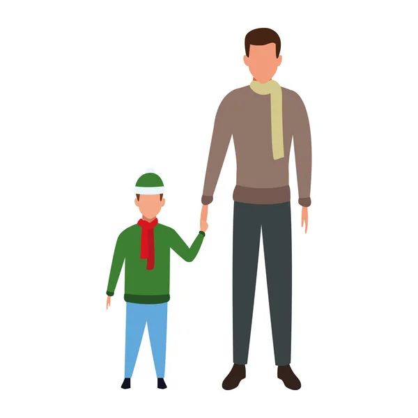 Avatar man and kid, flat design — Stock Vector