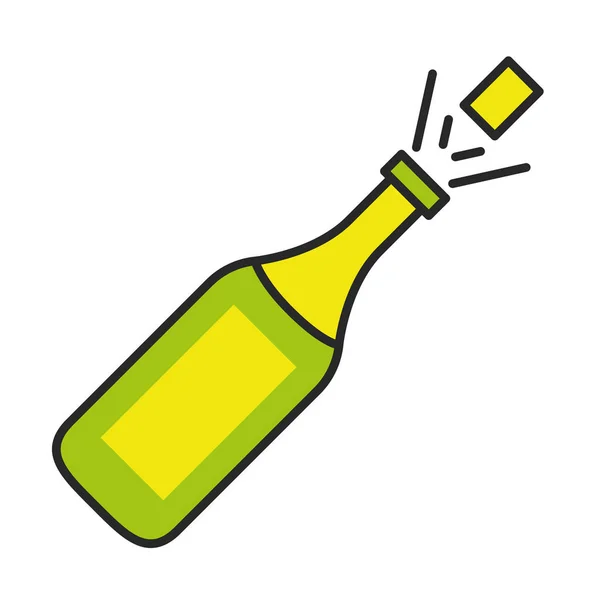 香槟酒瓶喝孤立图标 — 图库矢量图片
