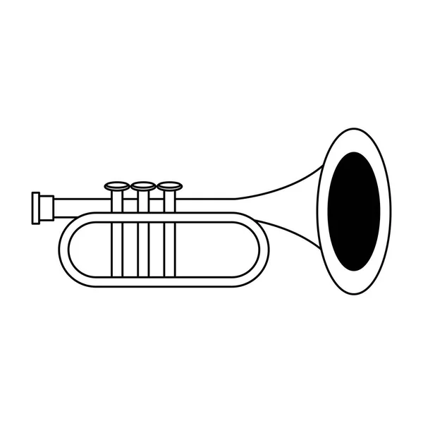 Μουσικό όργανο μουσικό αντικείμενο καρτούν σε μαύρο και άσπρο — Διανυσματικό Αρχείο