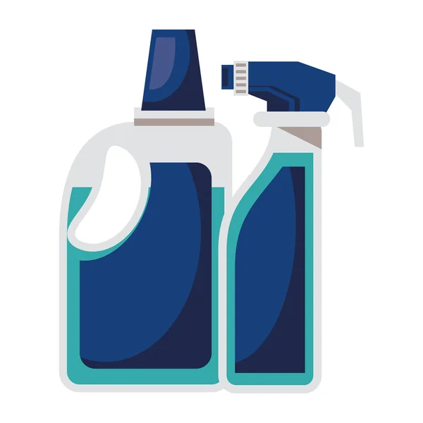 Botellas de salpicadura productos de plástico iconos limpios — Vector de stock