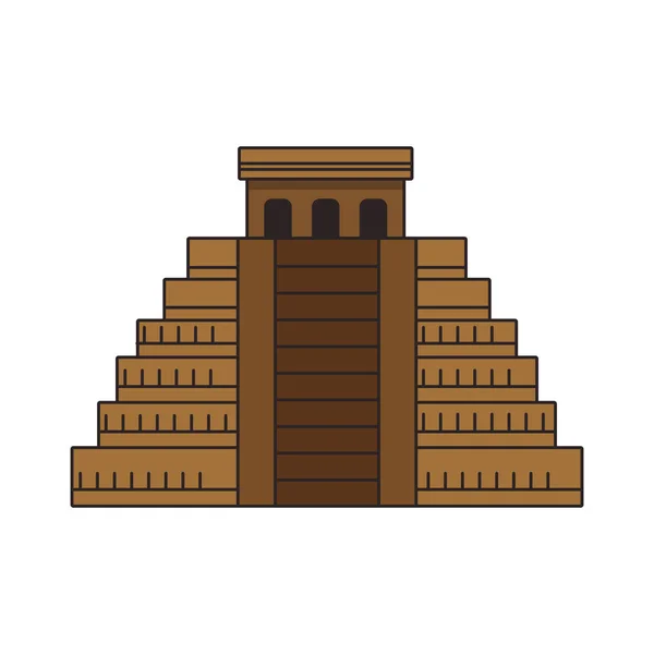 Іконічні пам "ятники світу, ікона піраміди майя. — стоковий вектор