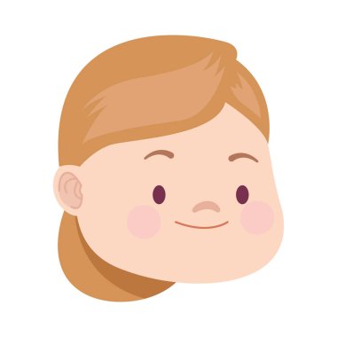 Şirin kız simgesi, düz tasarım