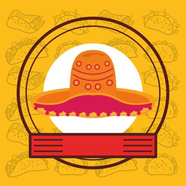 Kurdele çerçeveli Meksika kültür şapkası