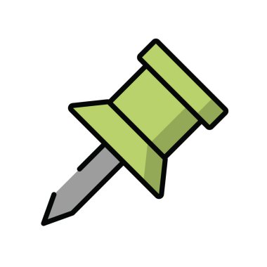 kağıt not iğnesi izole edilmiş simge