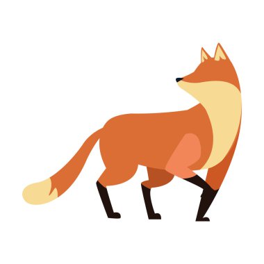 çizgi film tilki simgesi, renkli tasarım