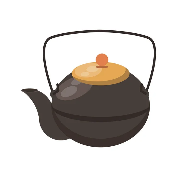 Japanese Cast iron teapot — Stock Vector