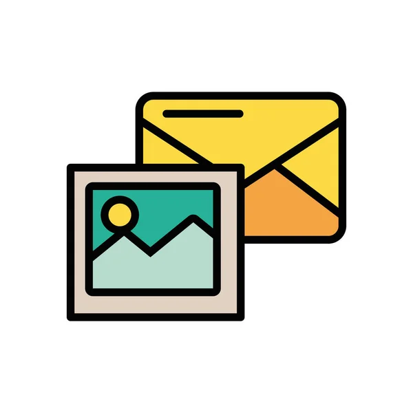 Sobre correo con archivo de imagen servicio postal — Vector de stock