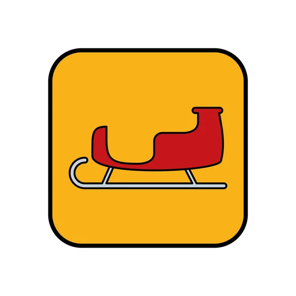 Feliz Natal ícone de carruagem de trenó — Vetor de Stock