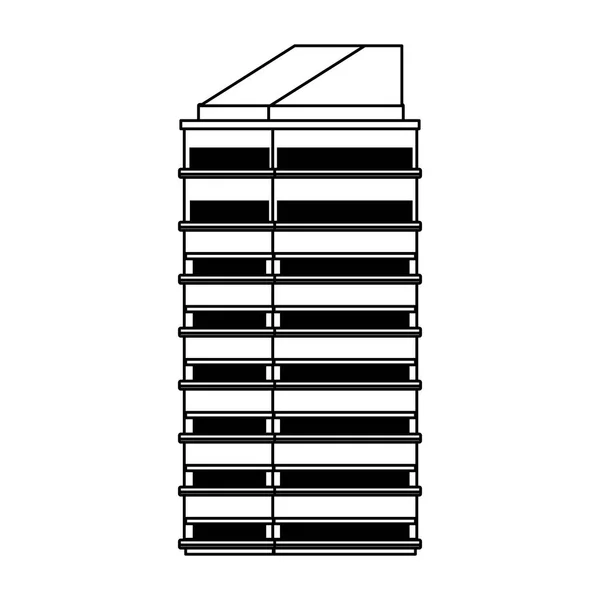 Moderno icono del edificio de la ciudad, diseño plano — Vector de stock