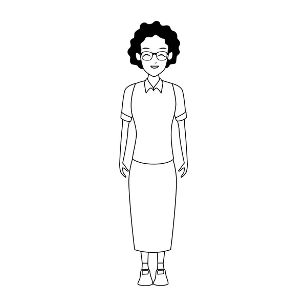 Old woman cartoon icon, flat design — 스톡 벡터